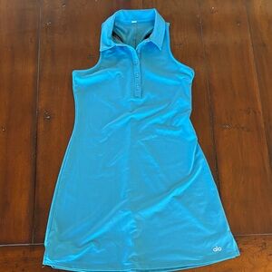 ALO Yoga Teal Sleeveless Polo Dress